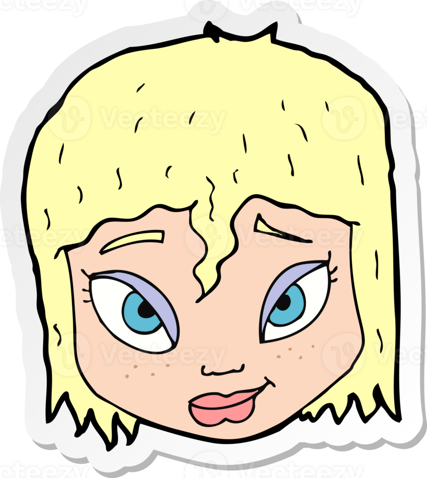 sticker of a cartoon female face png