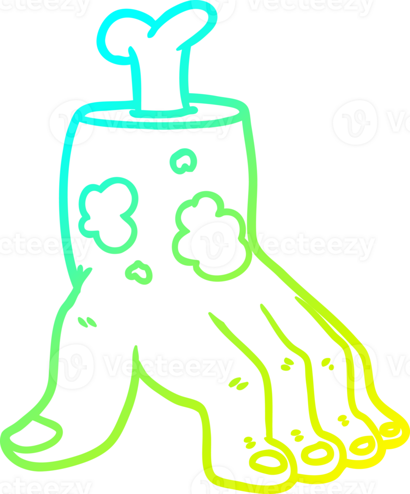 cold gradient line drawing of a spooky zombie hand cartoon png