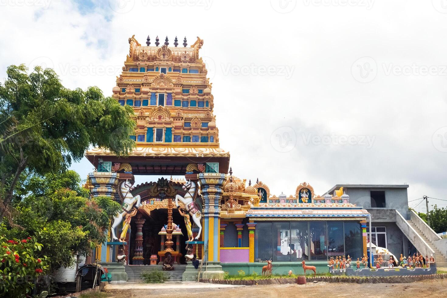 Indian temple on the island of Mauritius in the Indian Ocean photo