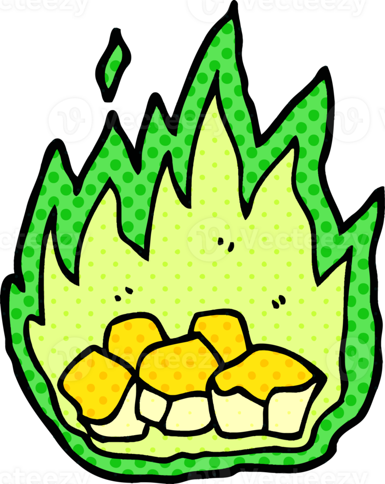 cartoon doodle spooky burning halloween coals png