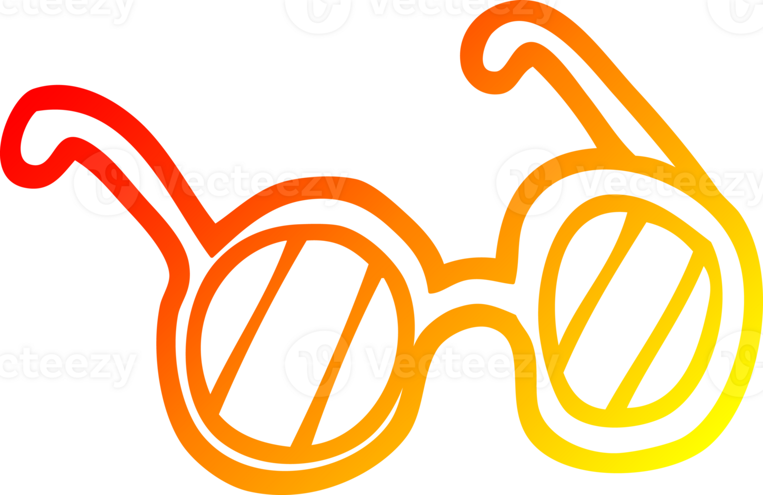 warm gradient line drawing of a cartoon spectacles png