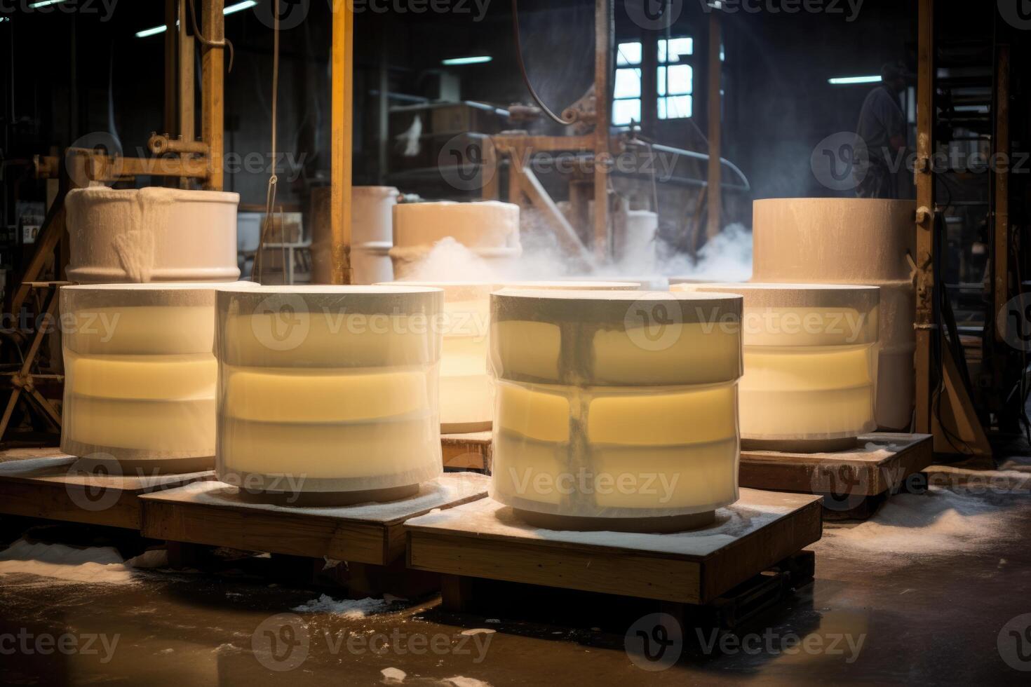 ai generado un papel producción línea a un residuos papel reciclaje fábrica. pulpa y papel molino foto