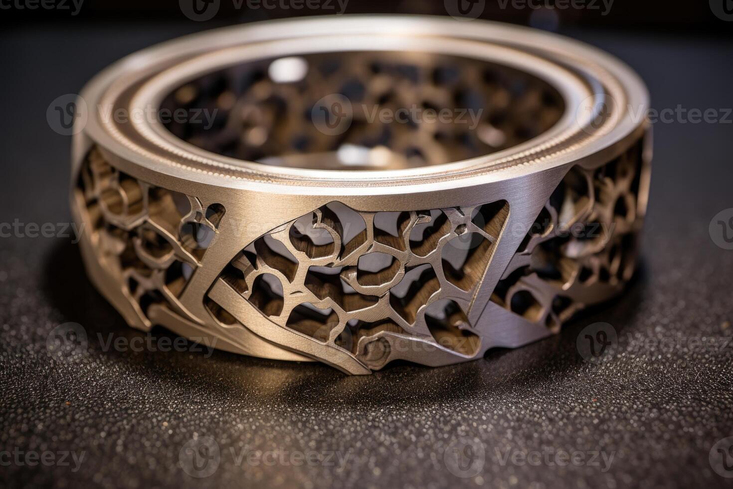 AI generated Steel cylindrical product with holes made on CNC machines . Close-up photo