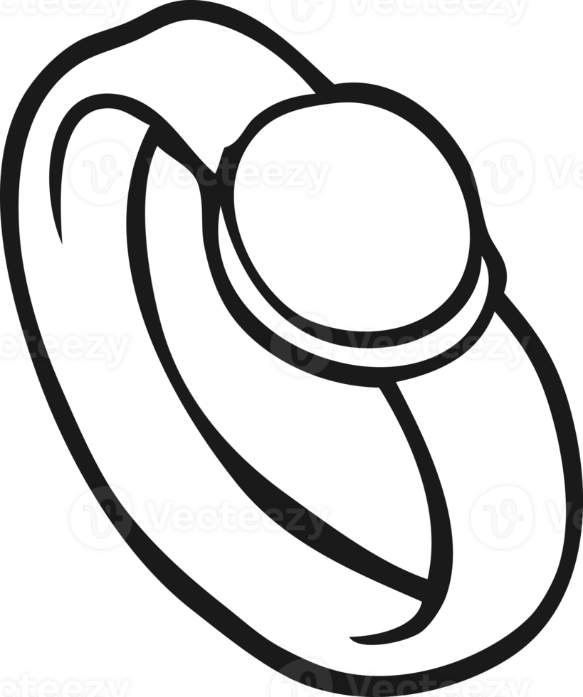 hand drawn black and white cartoon ring png