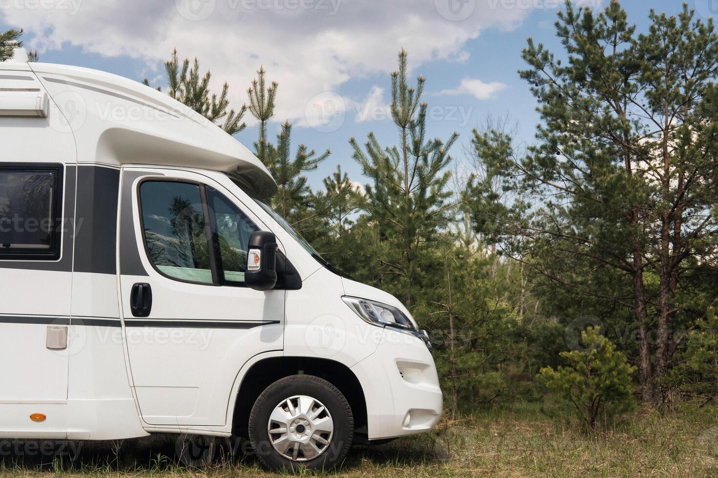 a vacation trip in a motorhome, a rest in a van photo