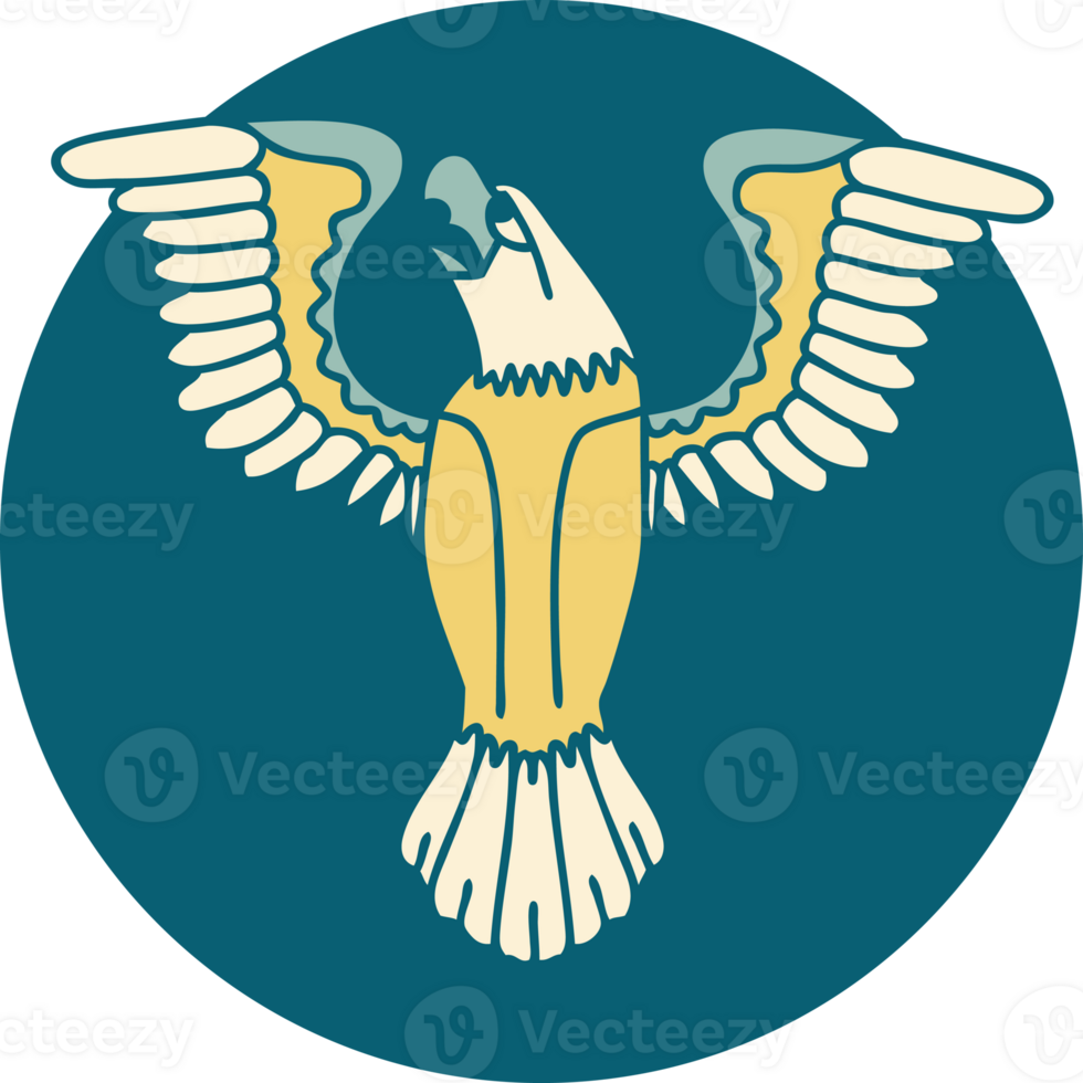 icono de estilo tatuaje de un águila americana png