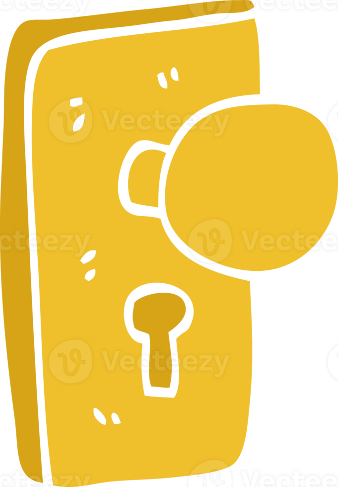 cartoon doodle door handle with keyhole png