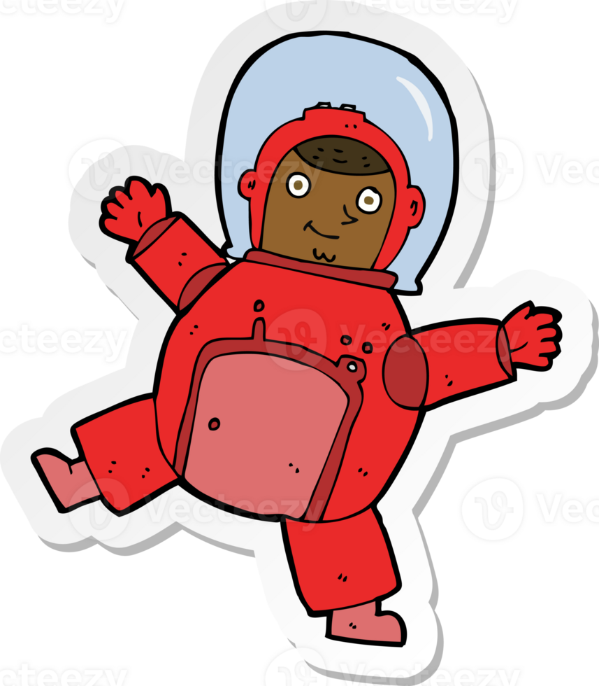 sticker of a cartoon astronaut png
