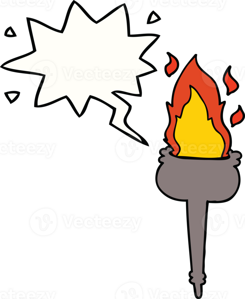 cartoon flaming chalice with speech bubble png