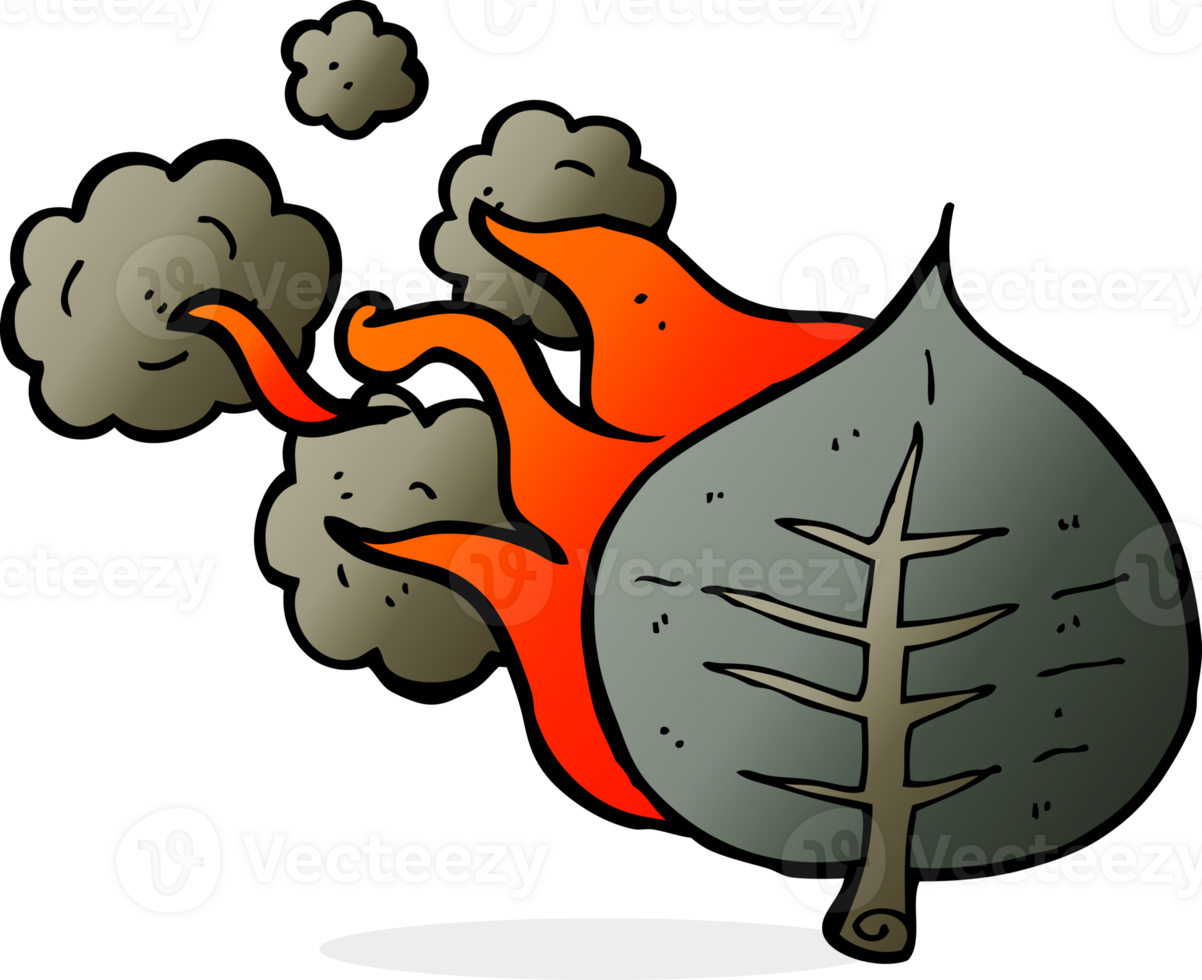cartoon burning leaf png