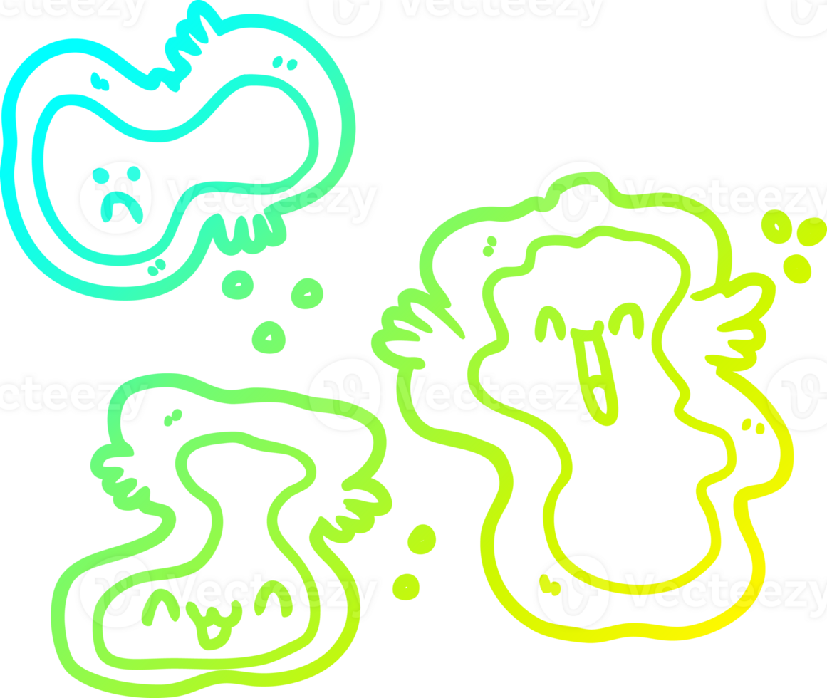 cold gradient line drawing cartoon cells png