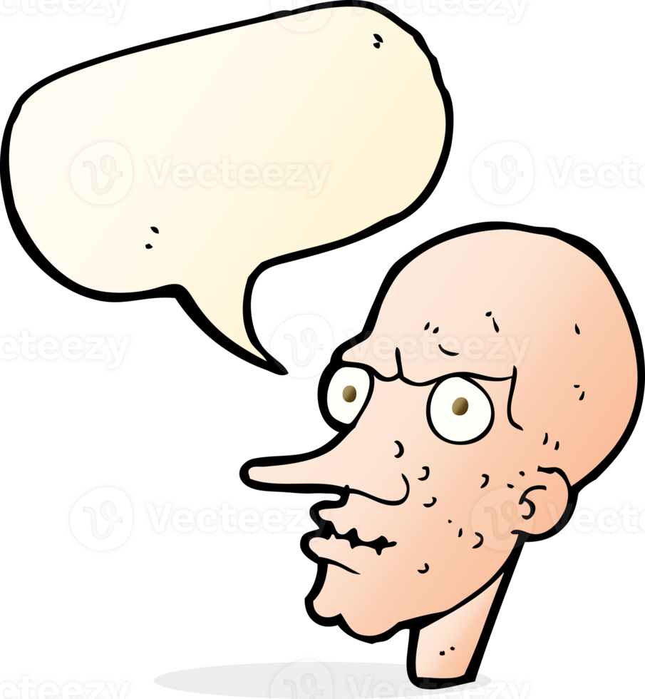 cartoon evil old man with speech bubble png
