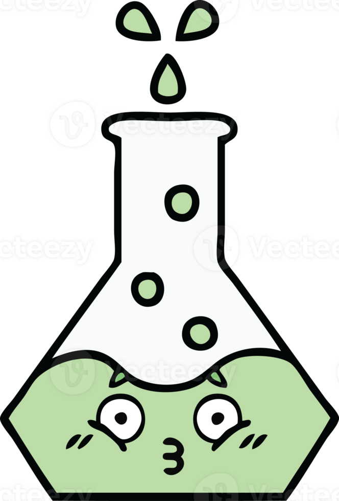 cute cartoon science beaker png