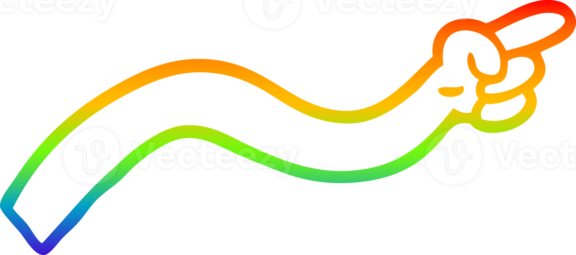 rainbow gradient line drawing cartoon pointing arm png