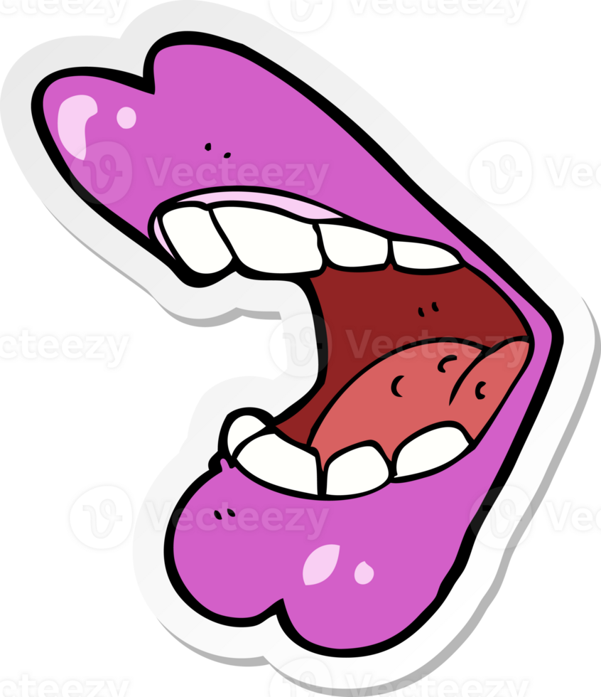 sticker of a cartoon halloween mouth png