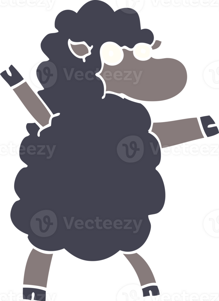cartoon doodle black sheep png