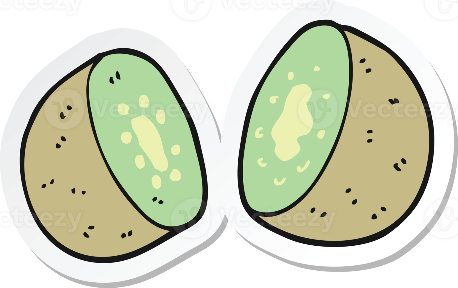 sticker of a cartoon kiwi png