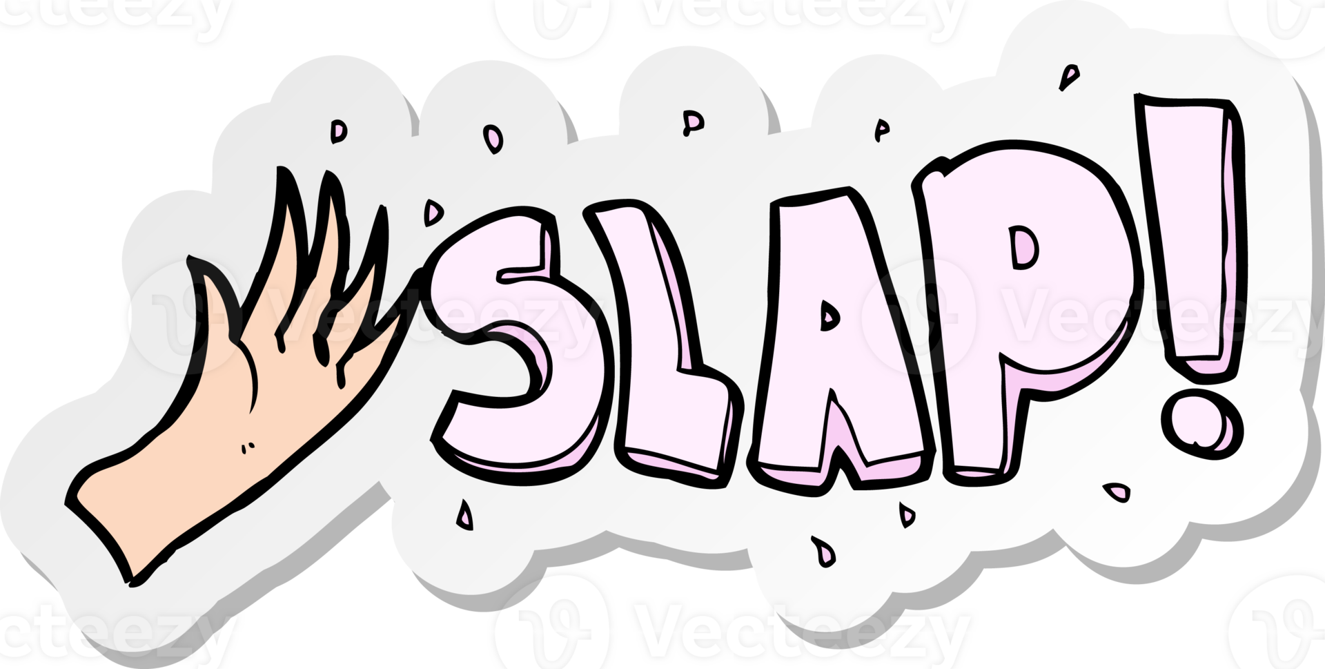 sticker of a cartoon slap png