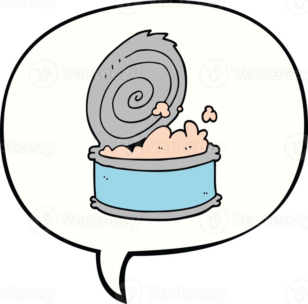 cartoon canned fish and speech bubble png