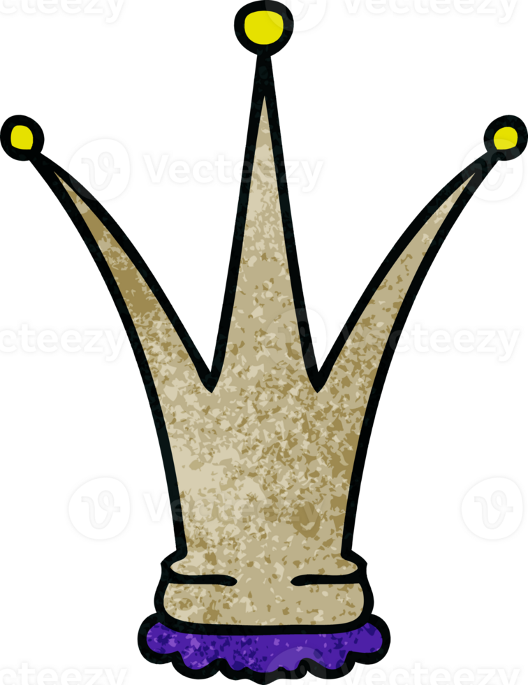 quirky hand drawn cartoon gold crown png