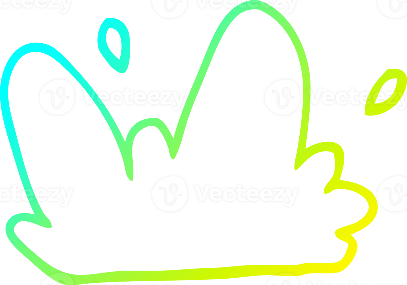 cold gradient line drawing cartoon mud splat png