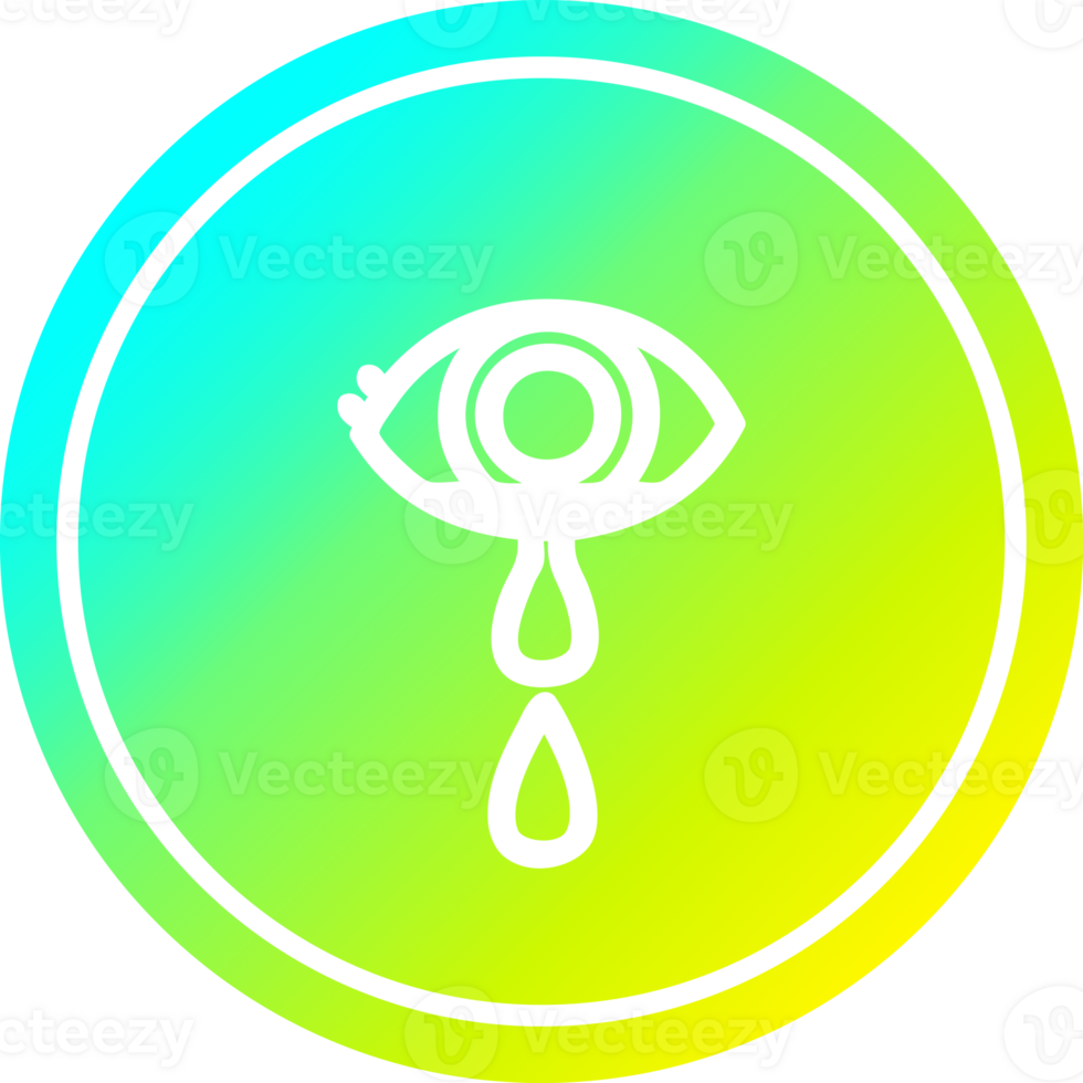 crying eye circular in cold gradient spectrum png