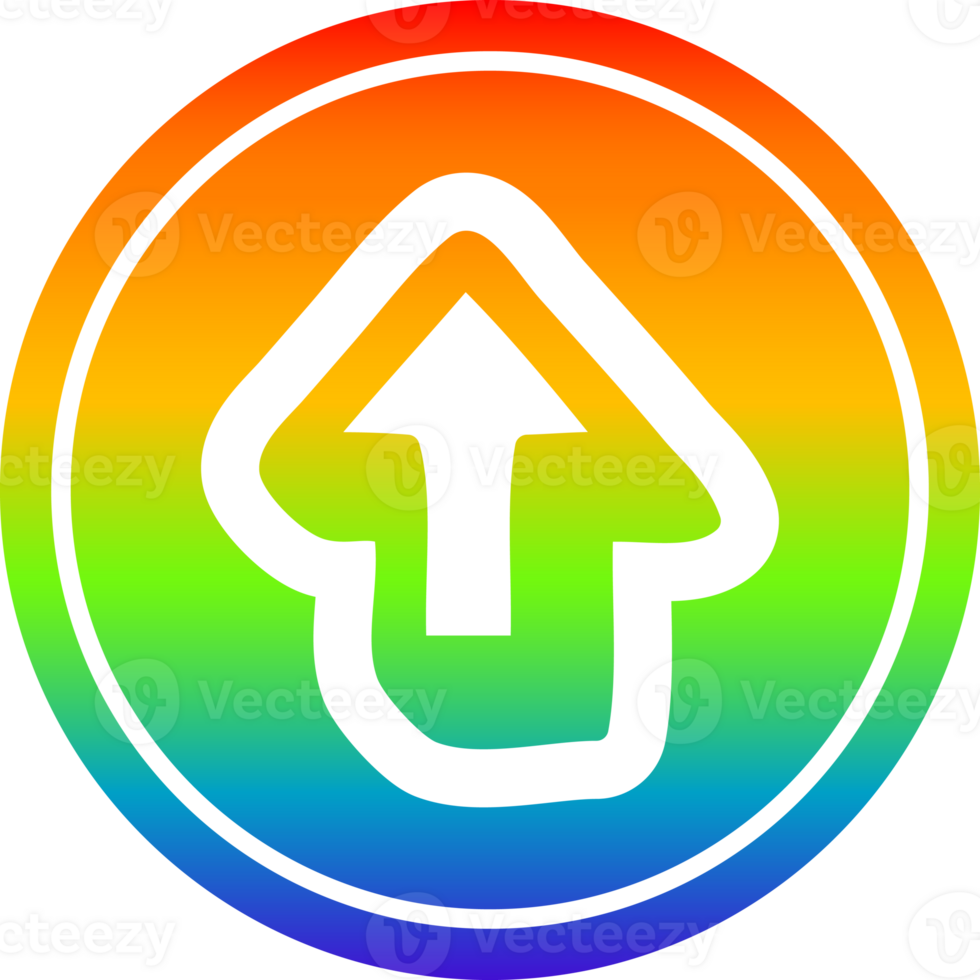 direction arrow circular in rainbow spectrum png
