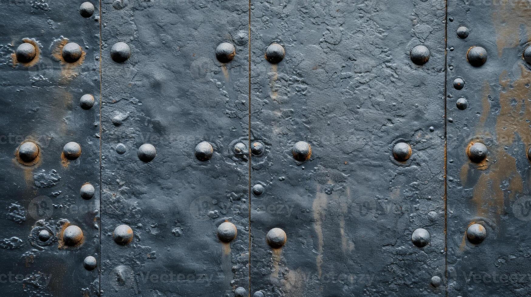 AI generated a riveted piece of old metal sheet. Metal background photo