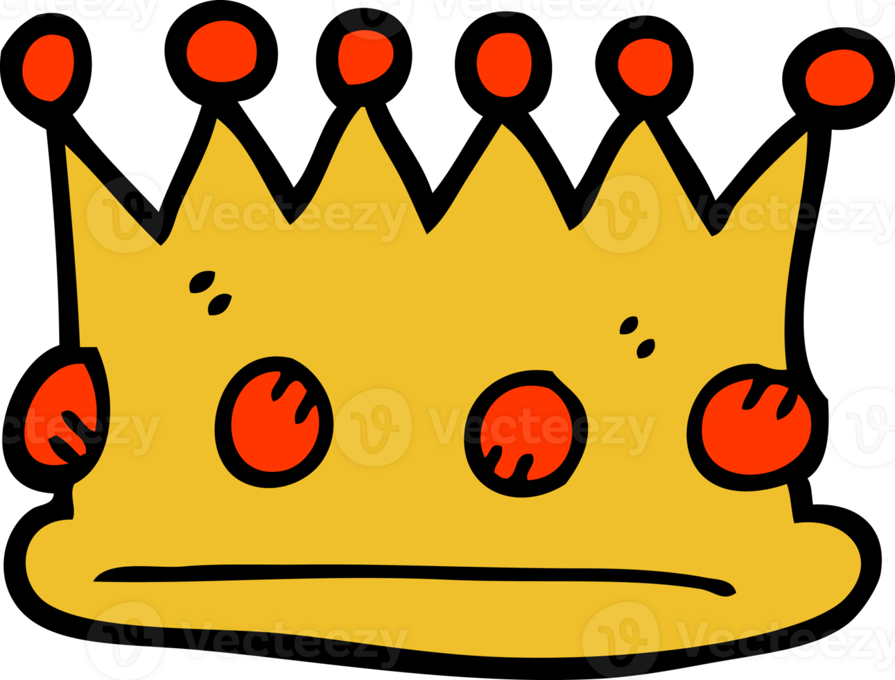 hand drawn doodle style cartoon royal crown png