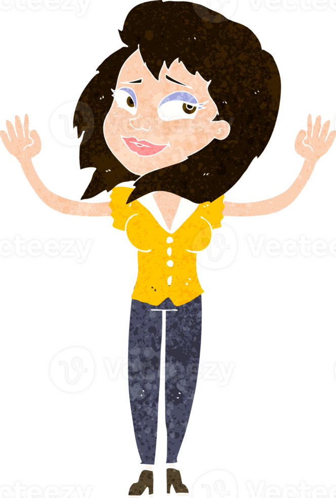 cartoon woman giving up png