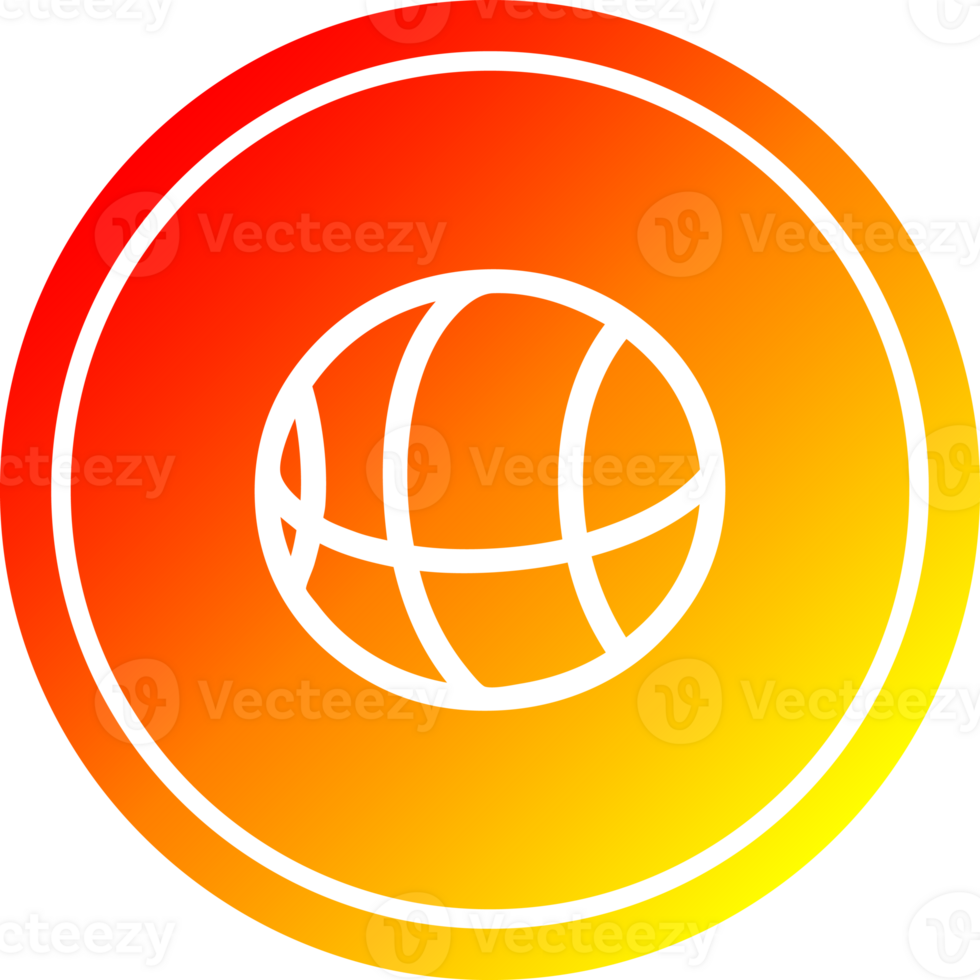 basketball sports circular in hot gradient spectrum png