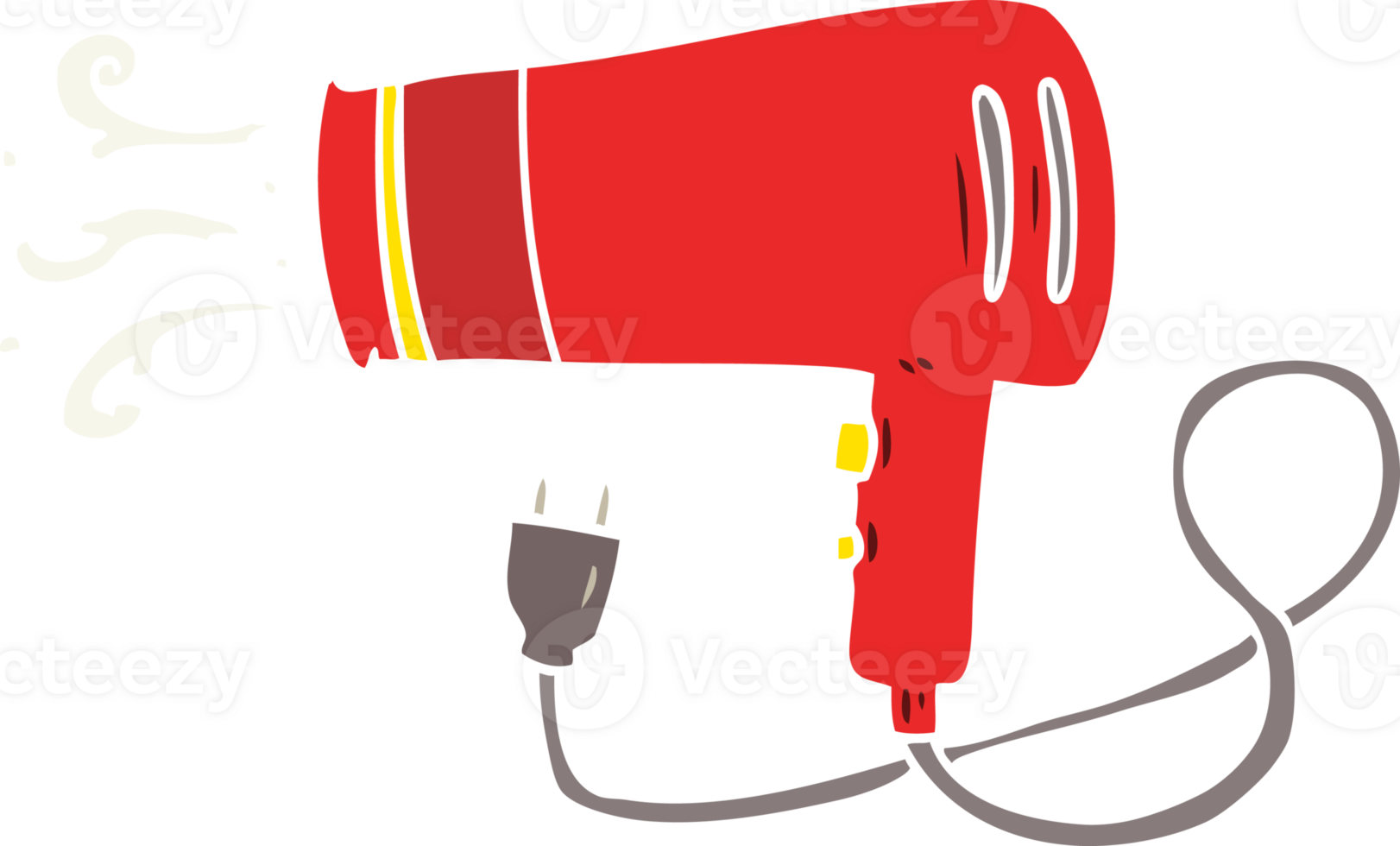 flat color style cartoon electric hairdryer png