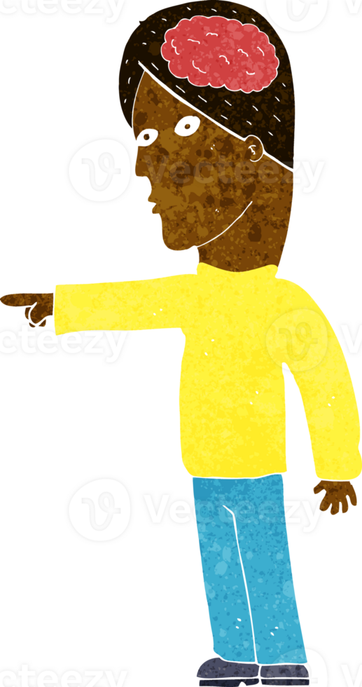 cartoon clever man pointing png
