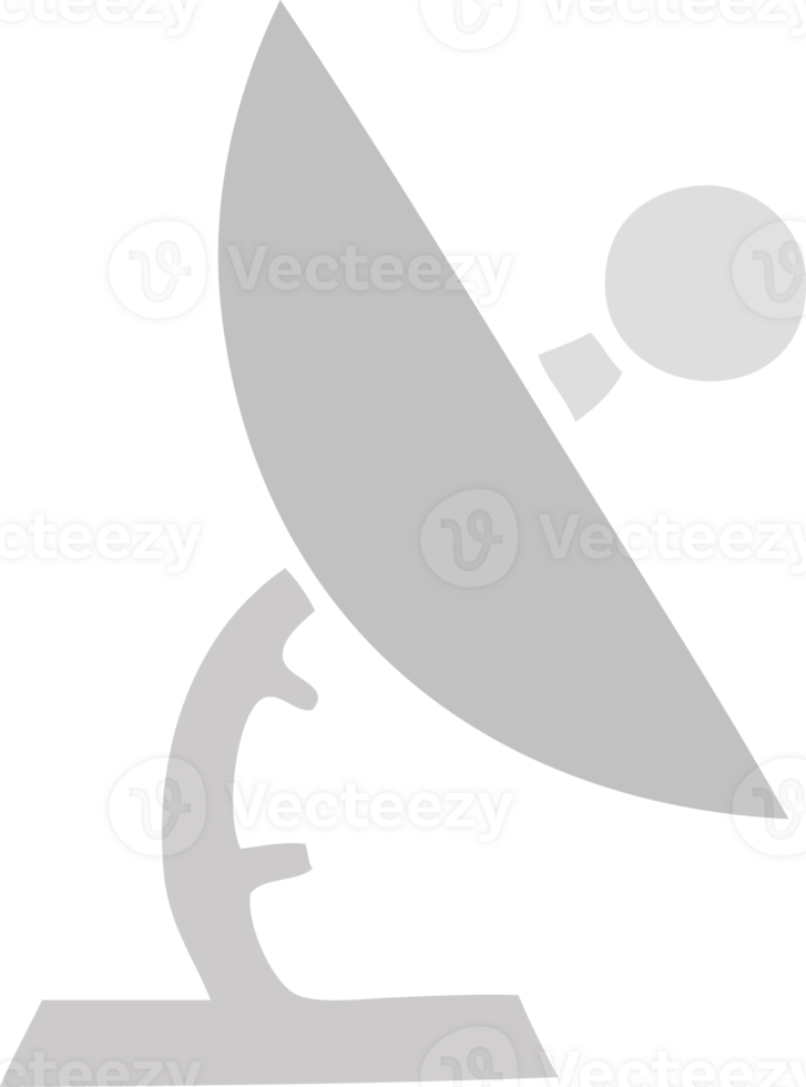 flat color retro cartoon satelite dish png