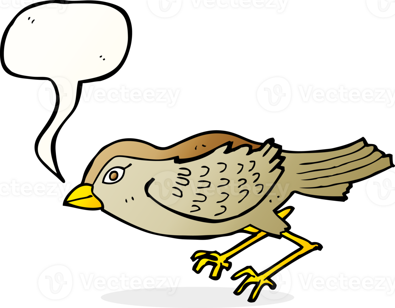 cartoon garden bird with speech bubble png