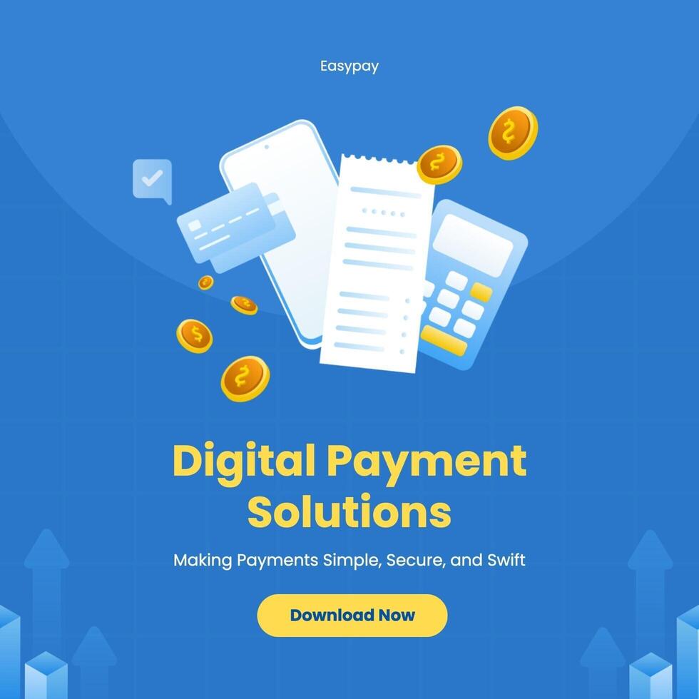 blue modern digital payment Linkedin post template