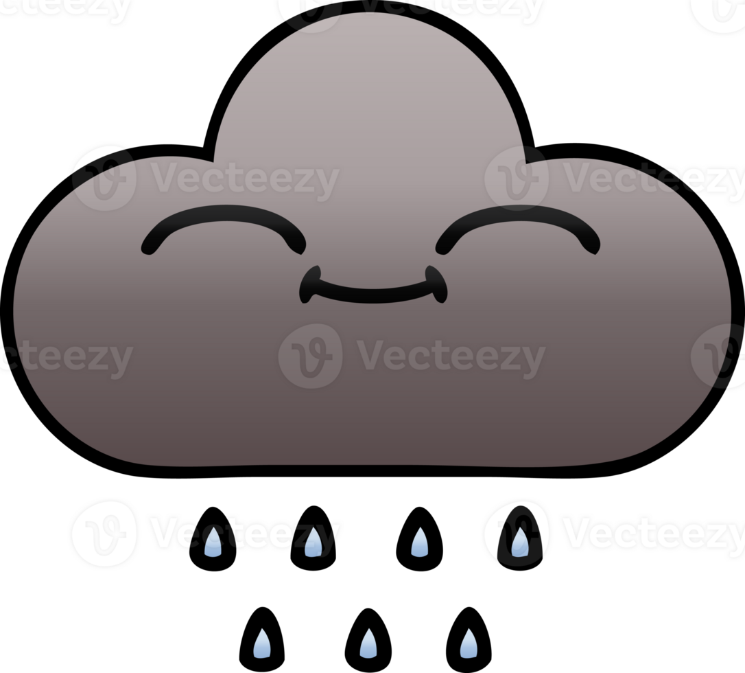 gradient shaded cartoon storm rain cloud png