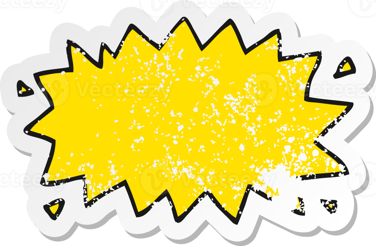 distressed sticker of a cartoon explosion symbol png