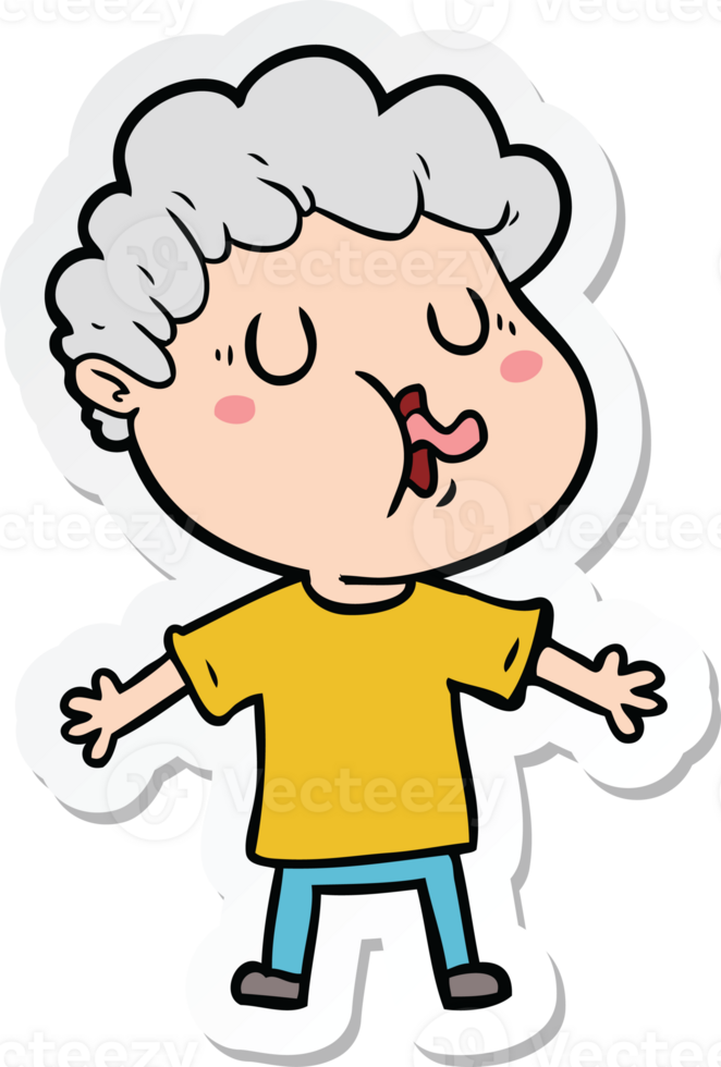sticker of a cartoon man singing png
