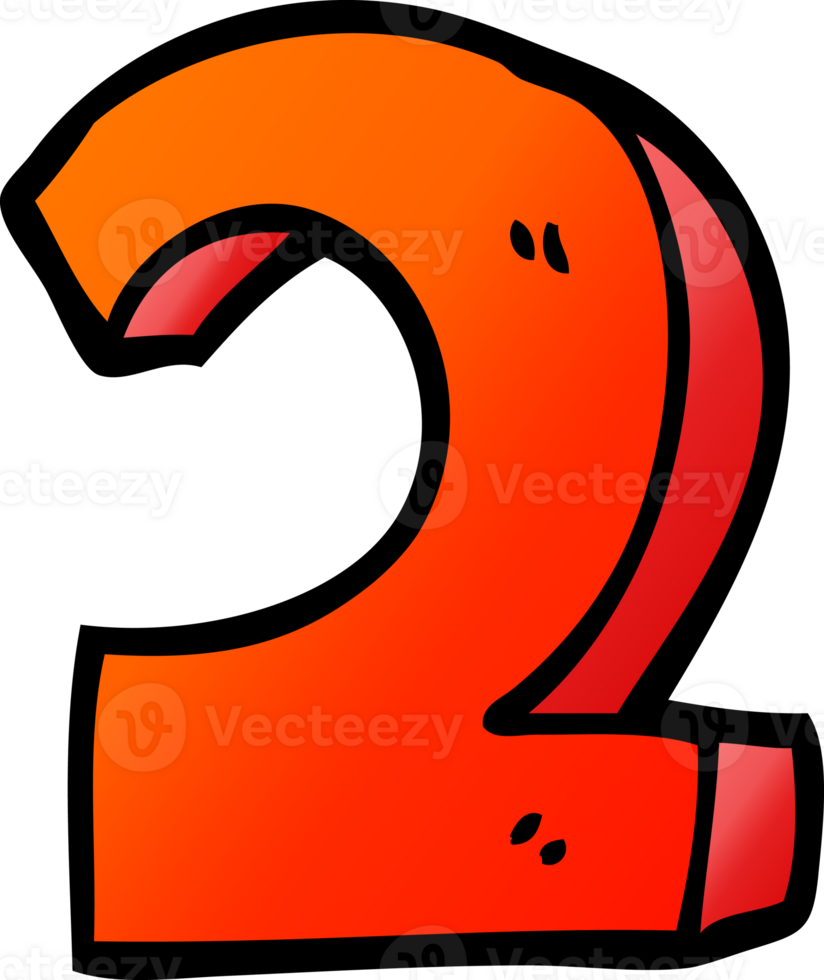 png gradient illustration cartoon number two