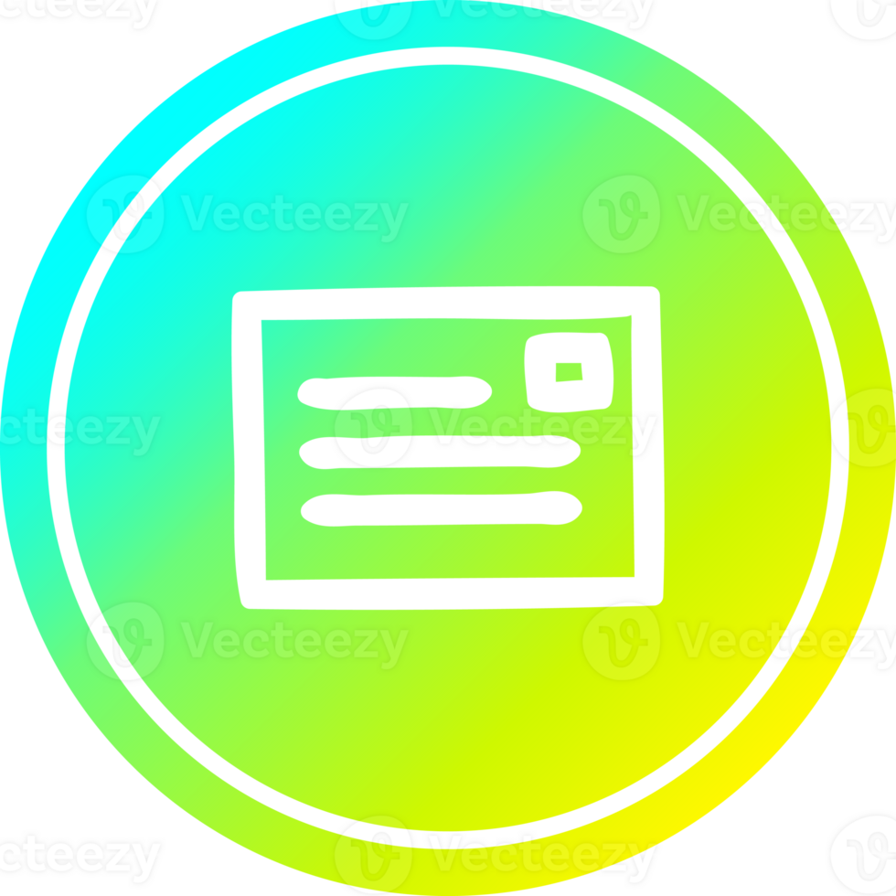 envelope letter circular in cold gradient spectrum png