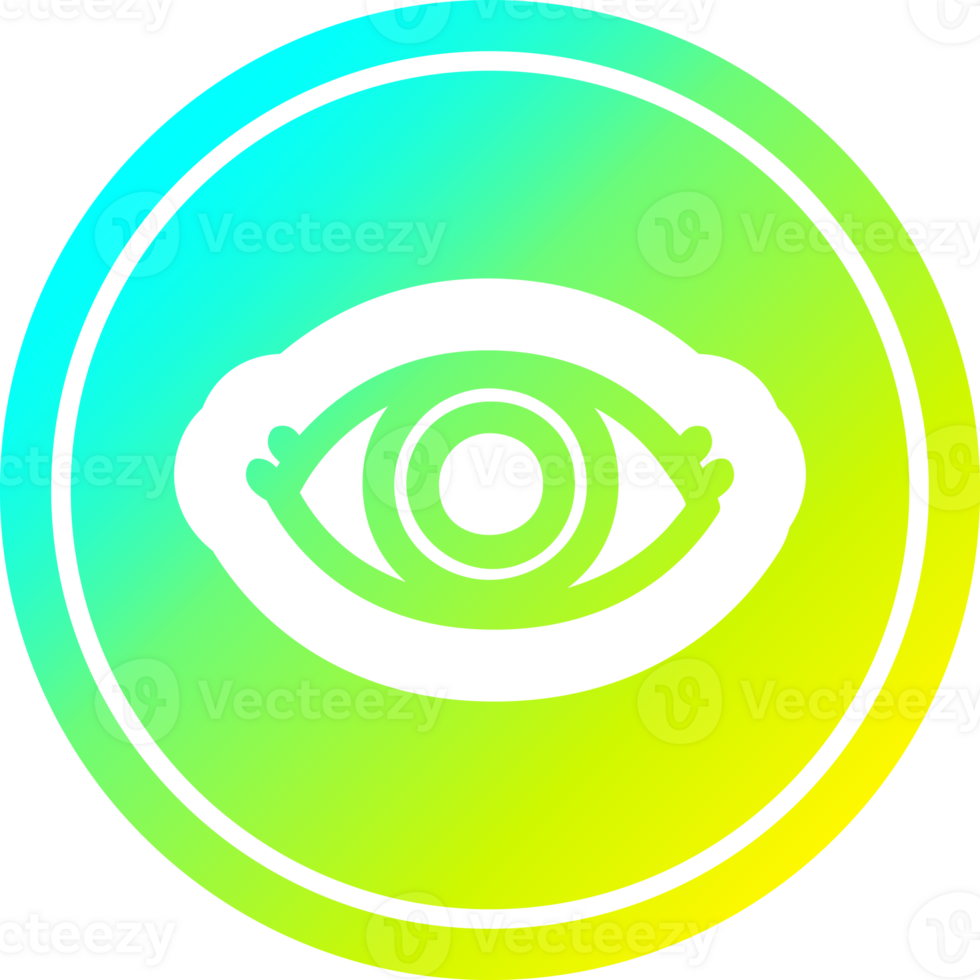 staring eye circular in cold gradient spectrum png