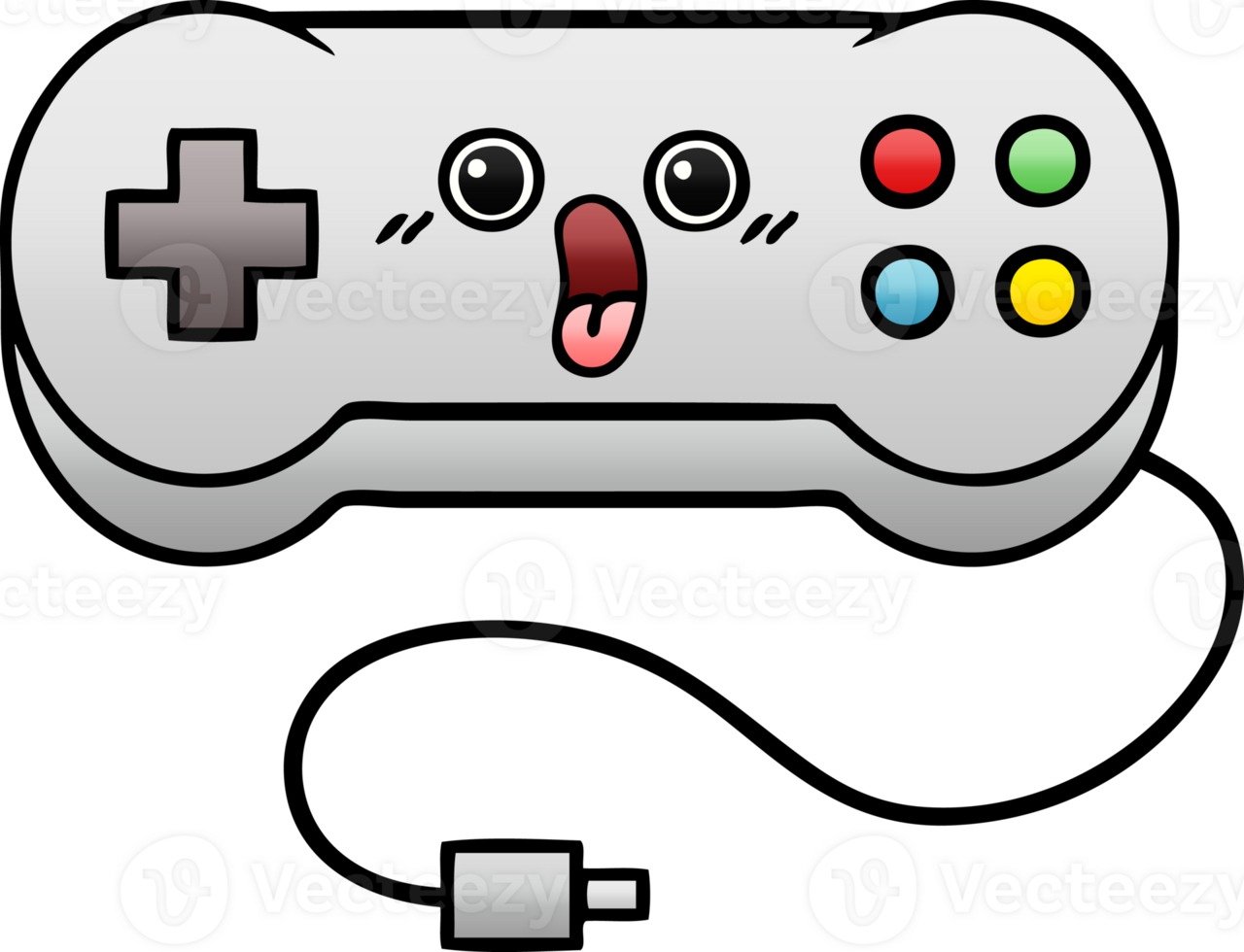 gradient shaded cartoon game controller png