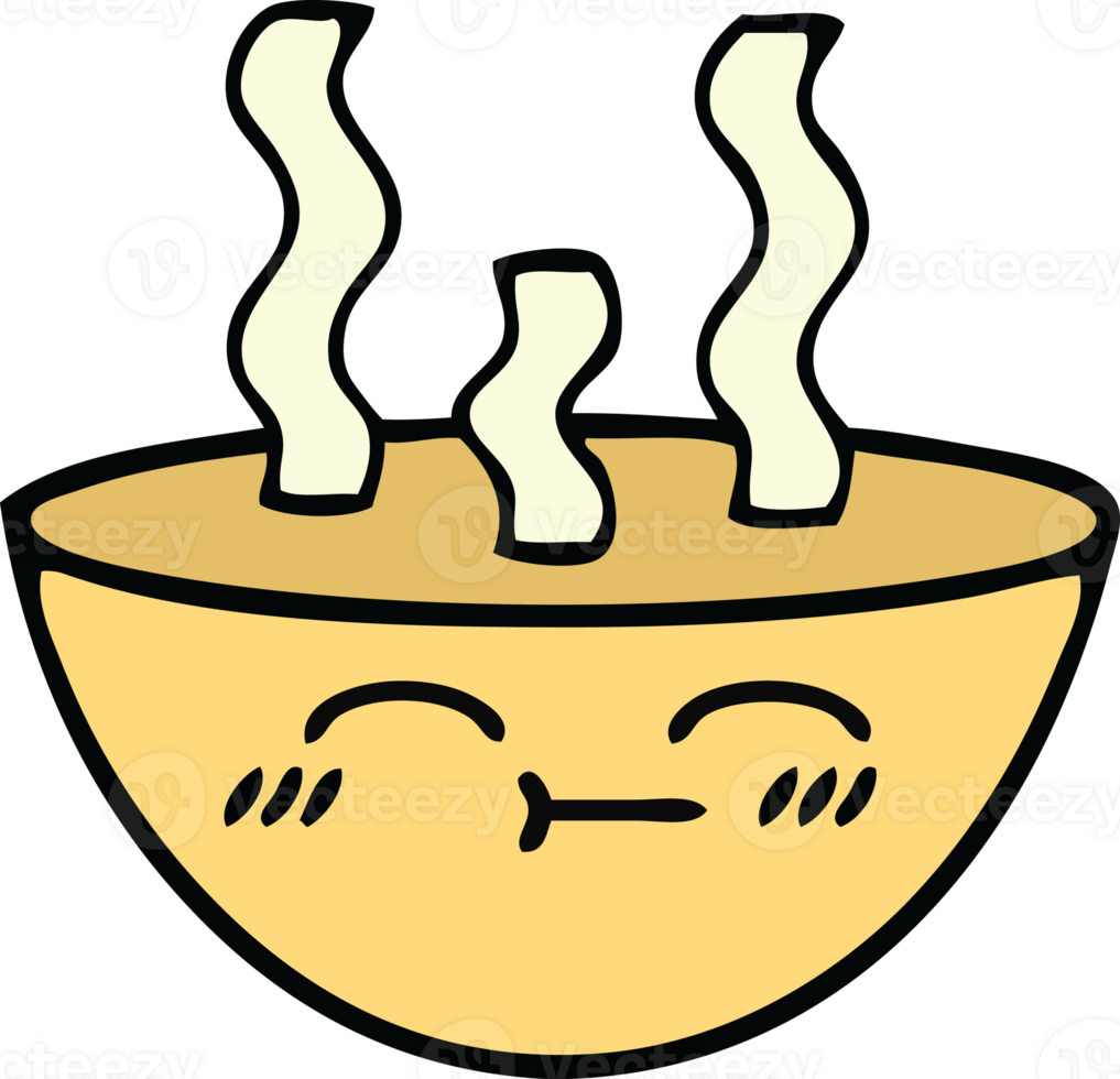 cute cartoon bowl of hot soup png