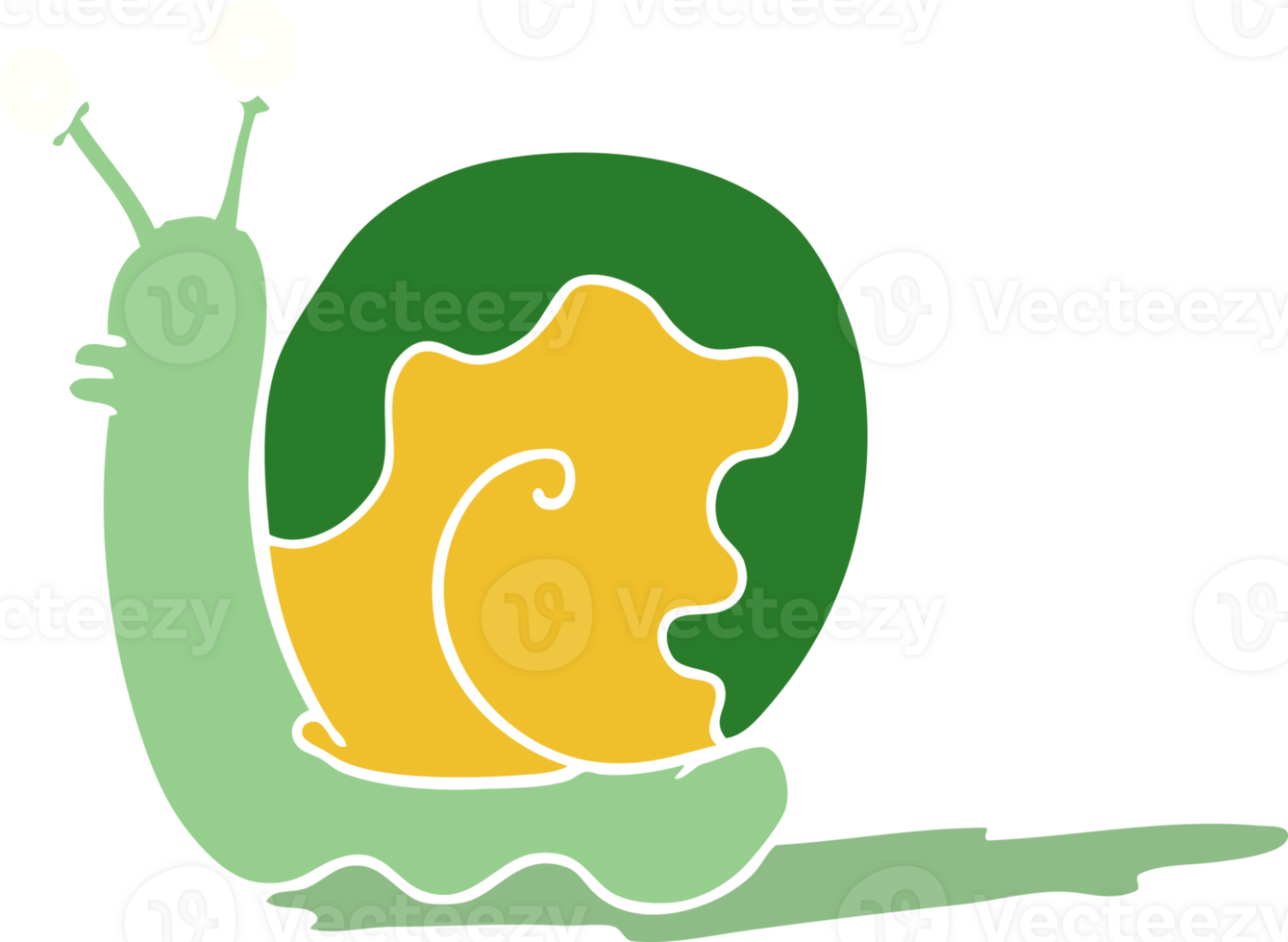 flat color style cartoon snail png