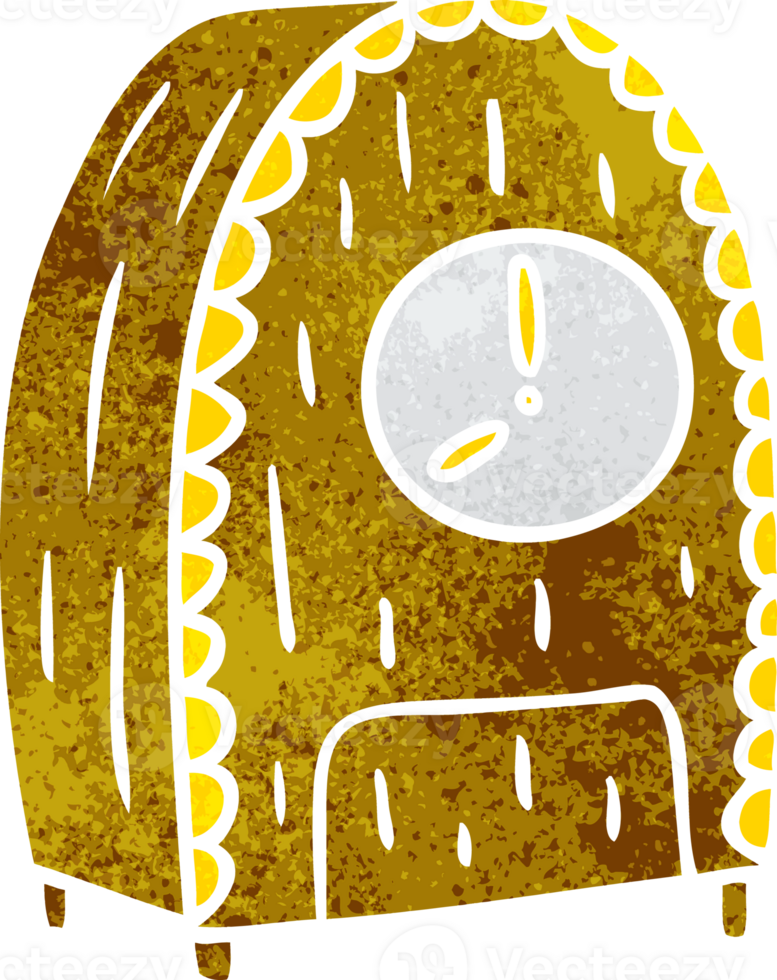 retro cartoon doodle of an old fashioned clock png