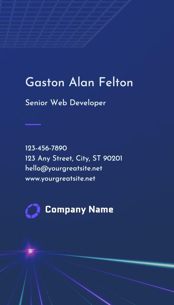 Technology Business Card Vertical template