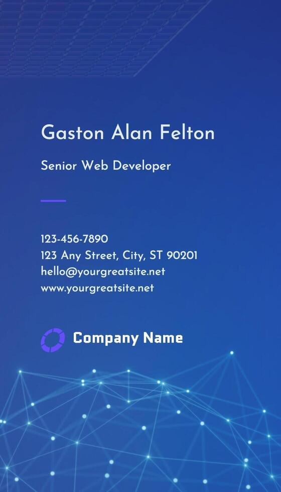 Technology Business Card Vertical template
