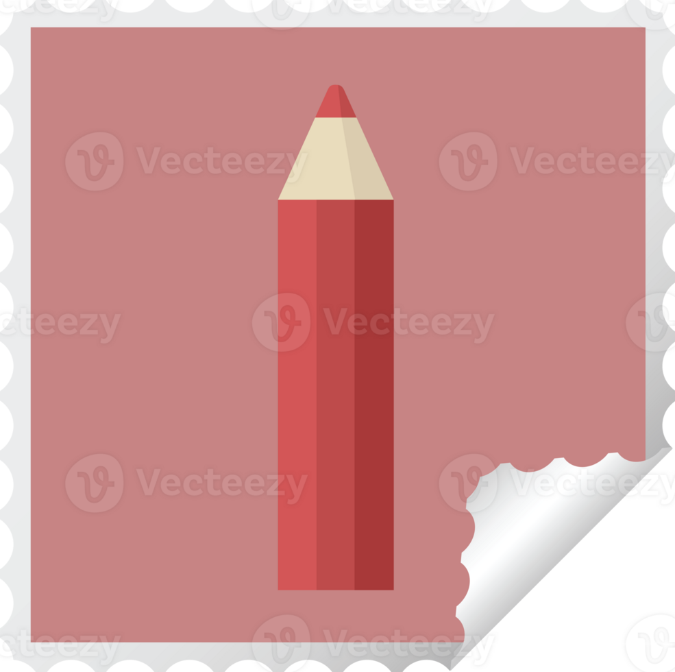 red coloring pencil graphic png illustration square sticker stamp