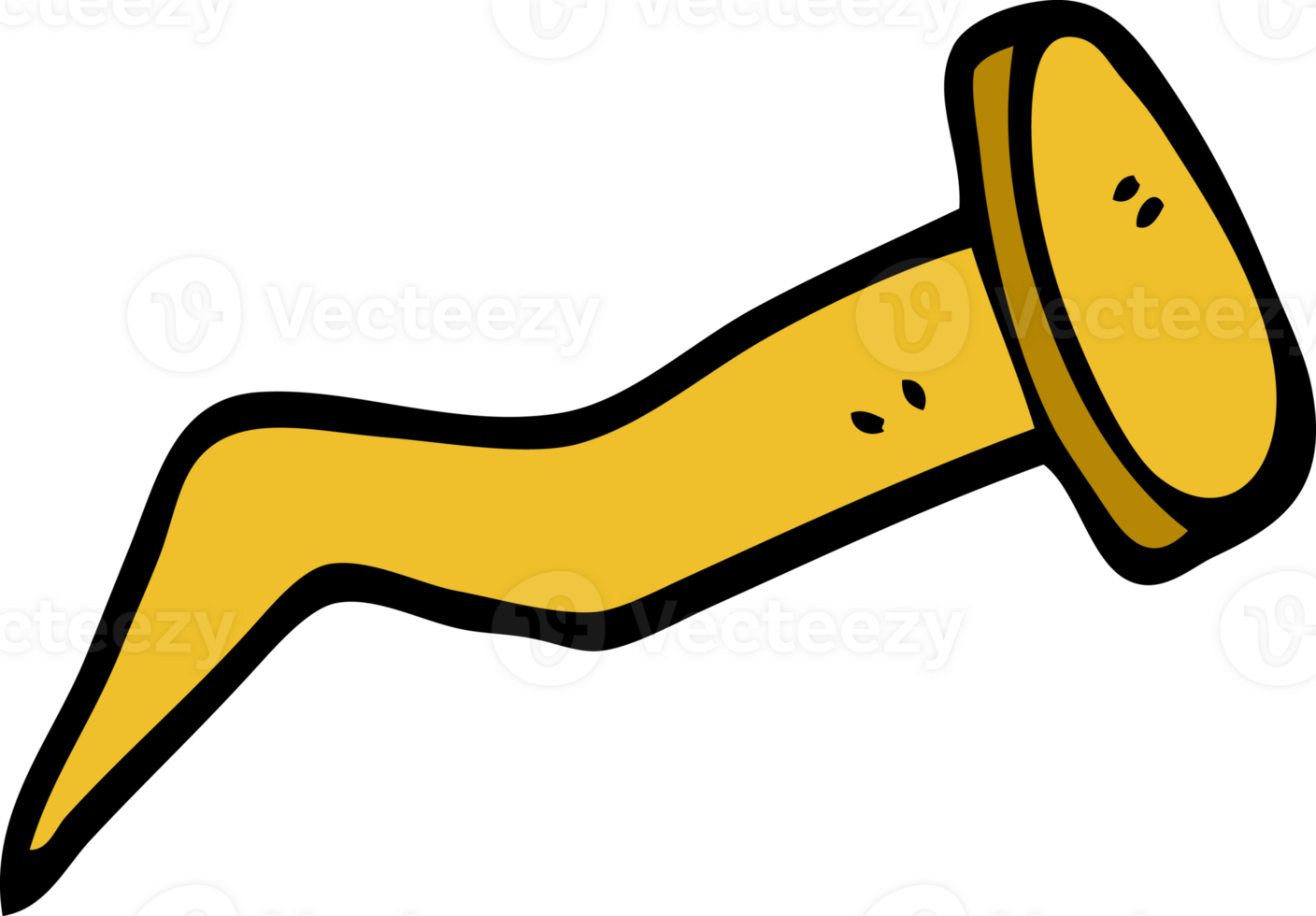 cartoon doodle brass nail png